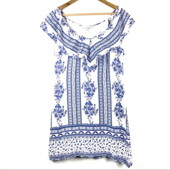 Signature by Robbie Bee Blue Floral Dress - Picture 1 of 8